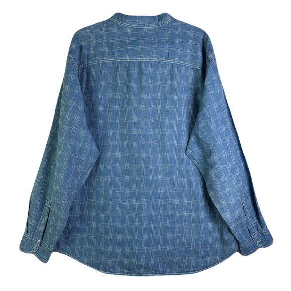 CUBAVERA Slim Fit linen Blend Button Front Long Sleeve Plaid Shirt Mens Size XXL - Picture 4 of 12